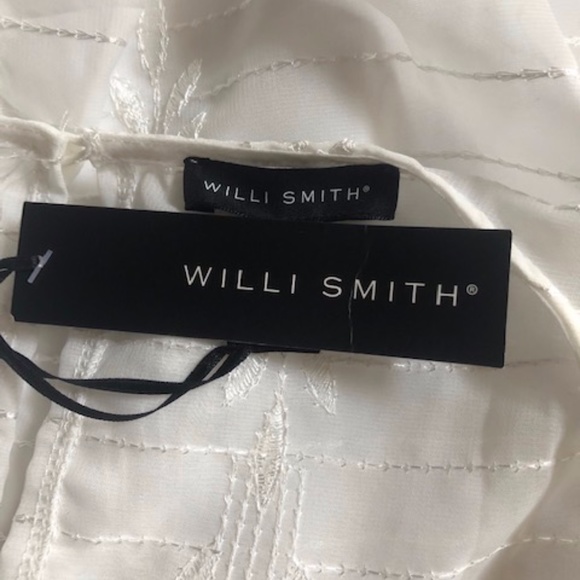 Willi Smith White Embroidered Blouson Blouse - Picture 7 of 7